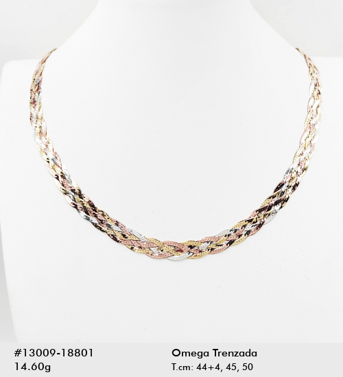Omega trenzada tricolor 50 cm