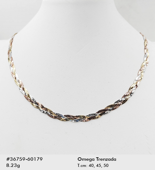 Omega trenzada tricolor pequeña 45 cm