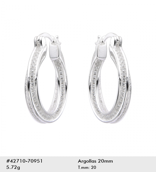 Argollas ovaladas texturizadas 20 mm