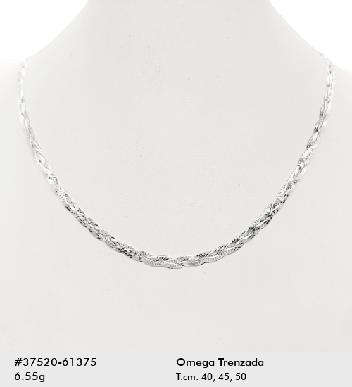 Omega trenzada fina 45 cm