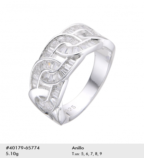 Anillo cadena con circones